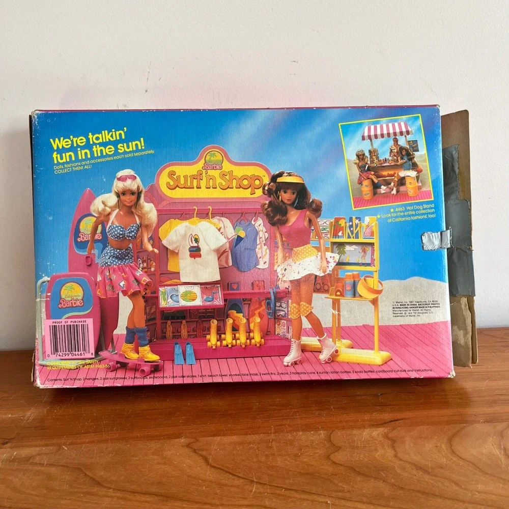 Vintage 1987 California Dream‎ Barbie Surf n Shop Playset Mattel 4461 Beach Toy